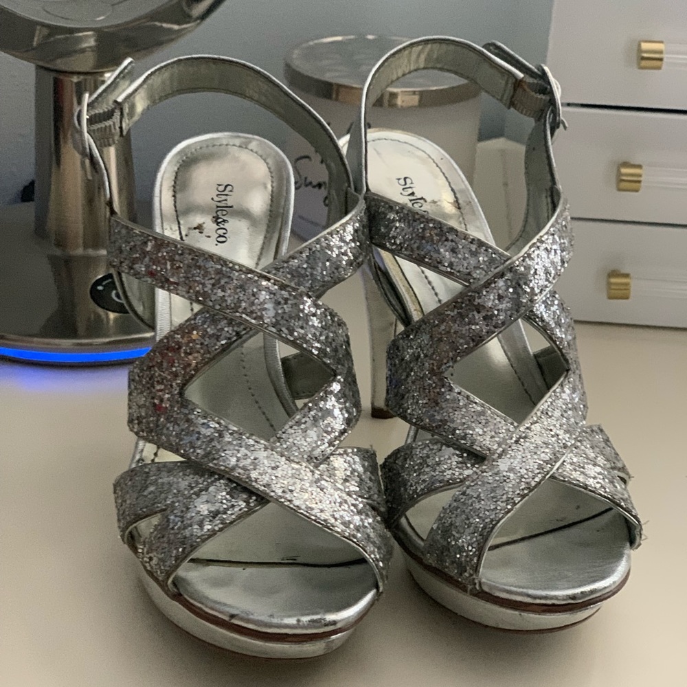 Silver Sparkly Heels